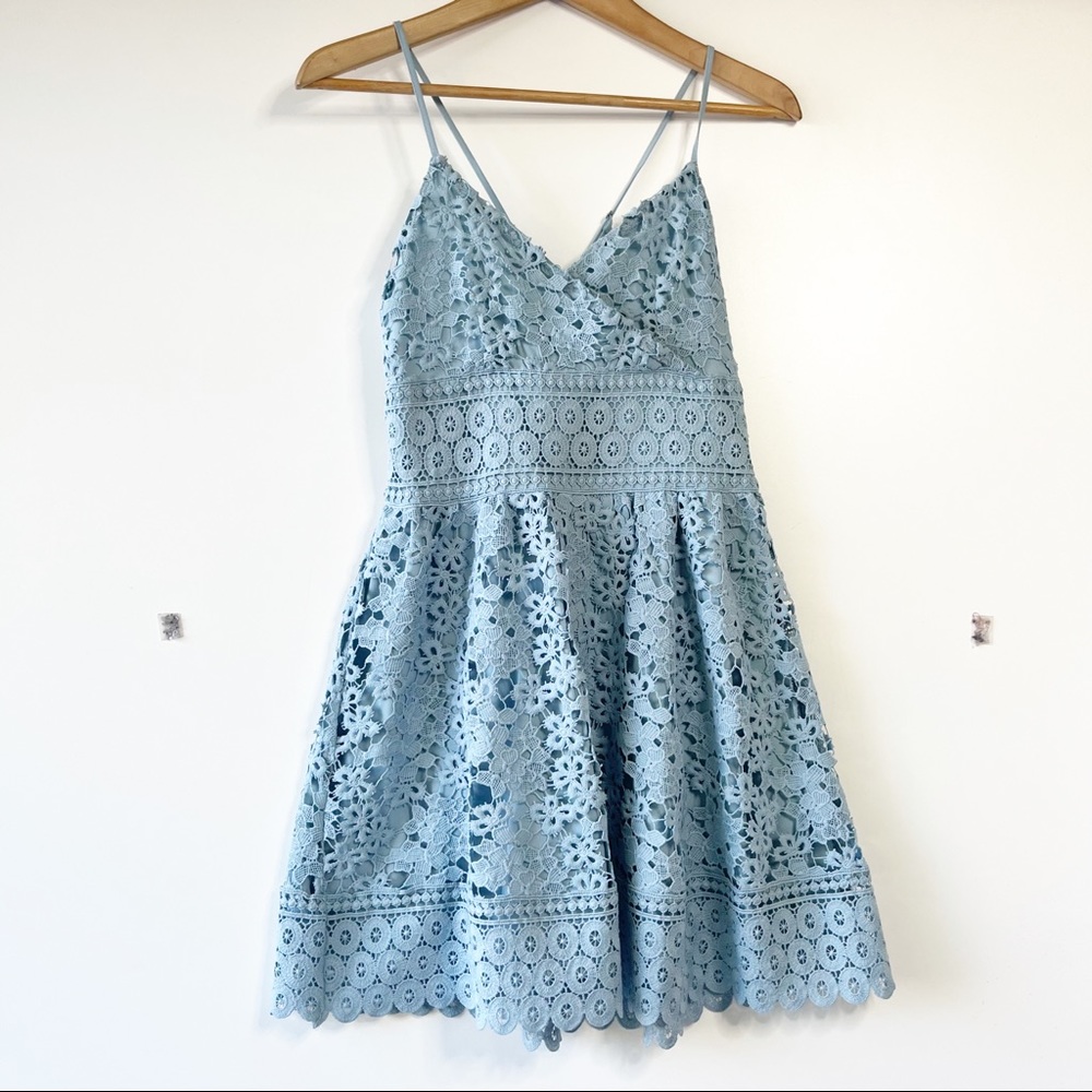 Sexy Baby Blue Mini Dress Fitted with Flare